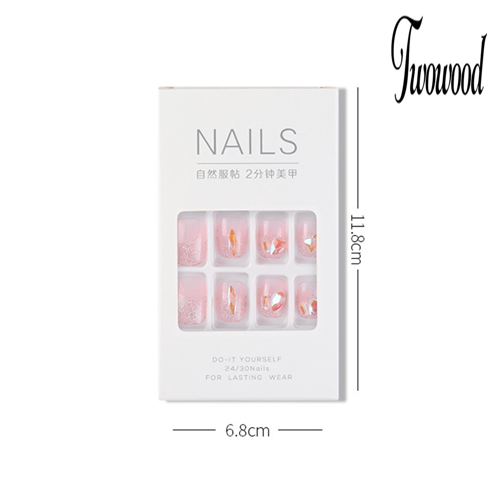 Twowood 1 Set Kuku Palsu Bahan ABS Anti Pudar Untuk Nail Art DIY