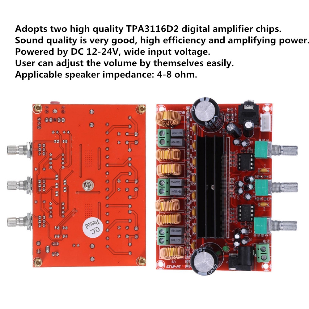 [IN STOCK/COD]TPA3116D2 2x 50W + 100W 2.1 Channel Digital Subwoofer Power Amplifier Board