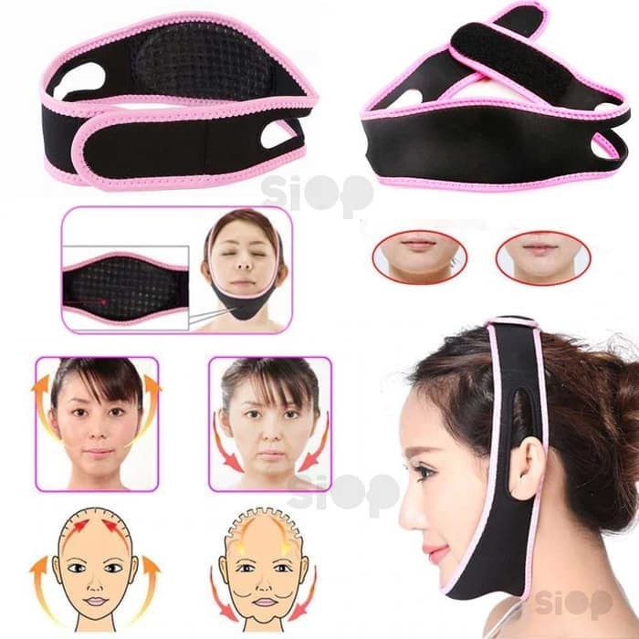 3D SHAPE OVAL PENIRUS  WAJAH - 3D SHAPE OVAL FACE SLIMMING BELT HITAM