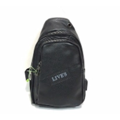 Tas Selempang Pria Laki Cowo Kulit Usb Charger Sling Travel Bag Impor Ori Asli PU - 2-20