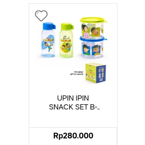 BIG SALE Upin Ipin Snack set Tuppwr/ botol upin ipin