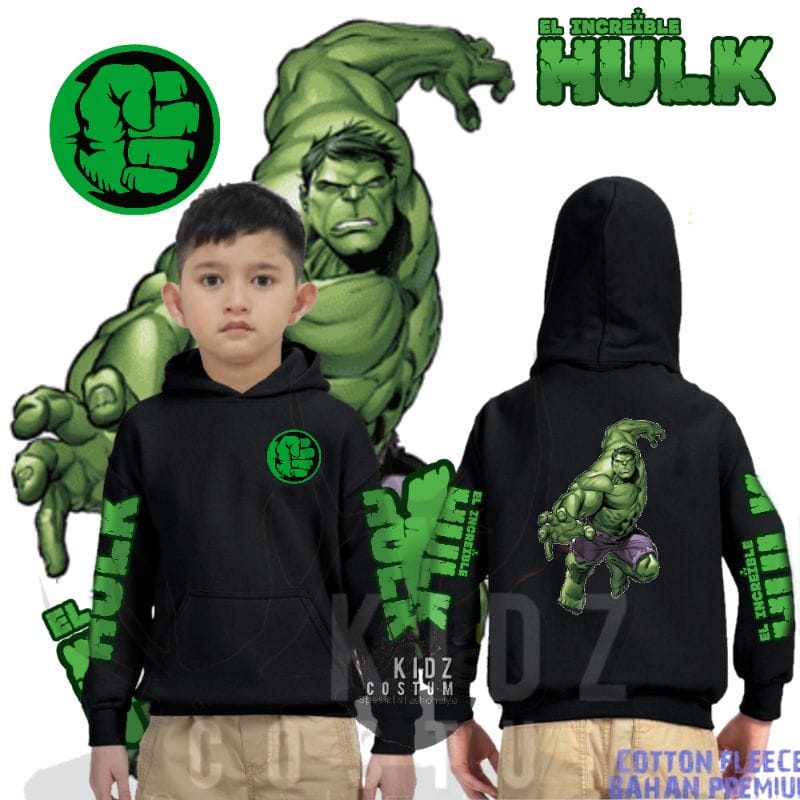 SWEATER BAJU ANAK LAKI LAKI HULK TERBARU / SWEATER HOODIE HULK ANAK