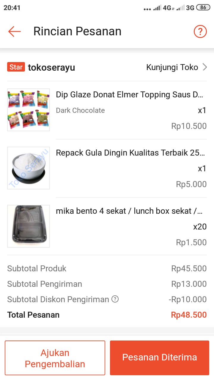 Mika Bento 4 Sekat / Lunch Box Sekat / Tray Bento
