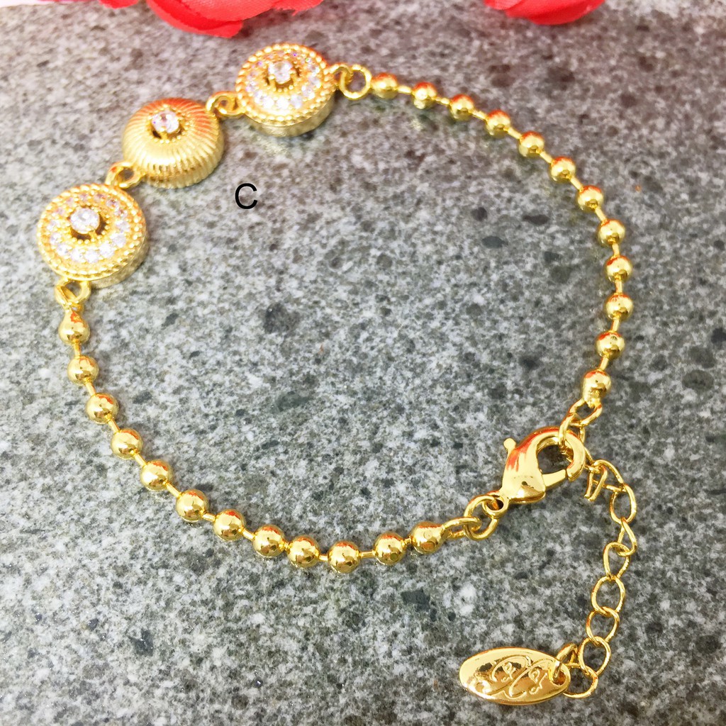 Gelang Xuping Rantai Besar Oval Italy Bola Gantung Lapis Emas - BB365