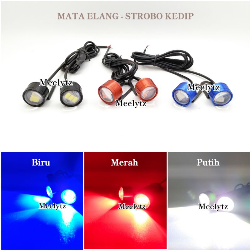 Lampu Led mata elang mini breket spion Eagle eye kedipkedip dc 12volt