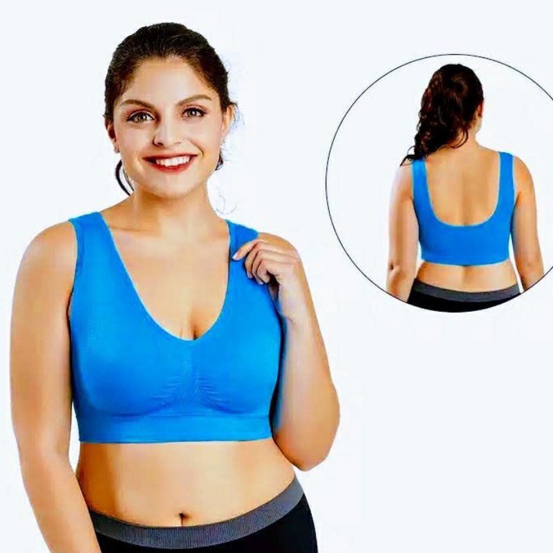 Size Besar 36-40 Sport Bra Gym Bra Yoga Bra Warna Biru Original Sorex