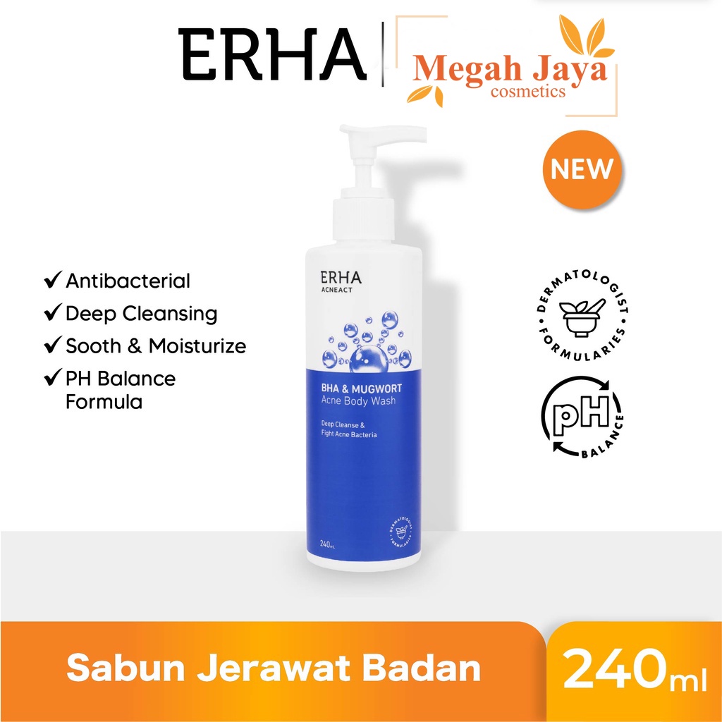 ERHA Acneact Acne Body Wash BHA &amp; Mugworth 240ml - Sabun Badan Jerawat @MJ