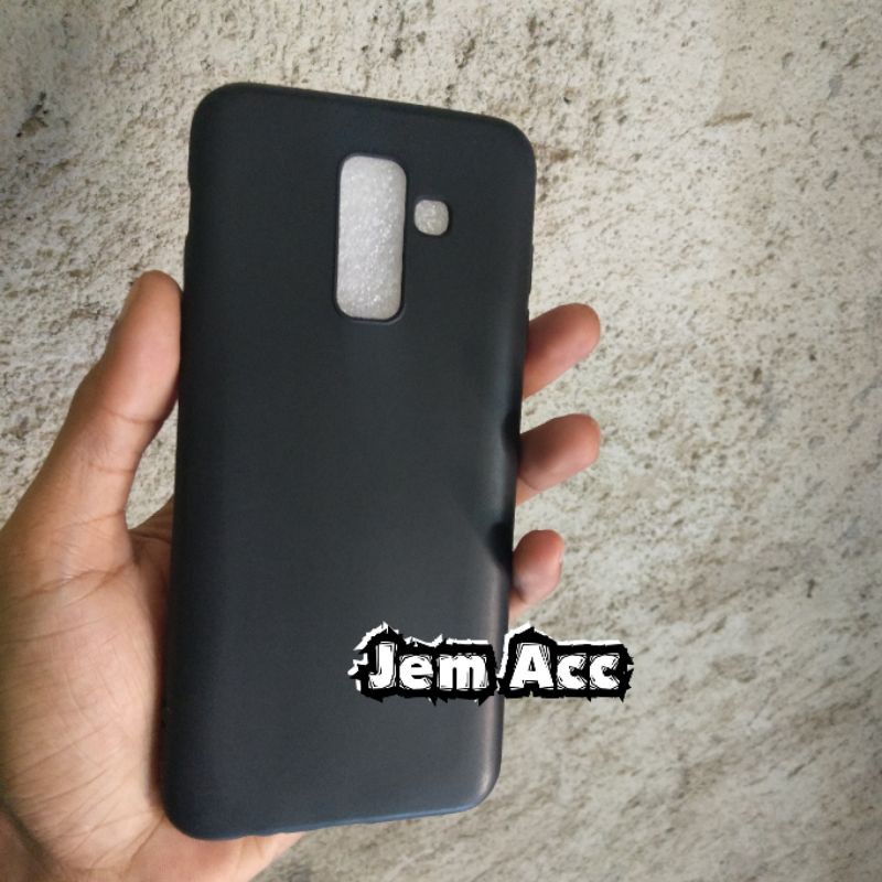 Soft case samsung a6 plus softcase silikon black matte hitam