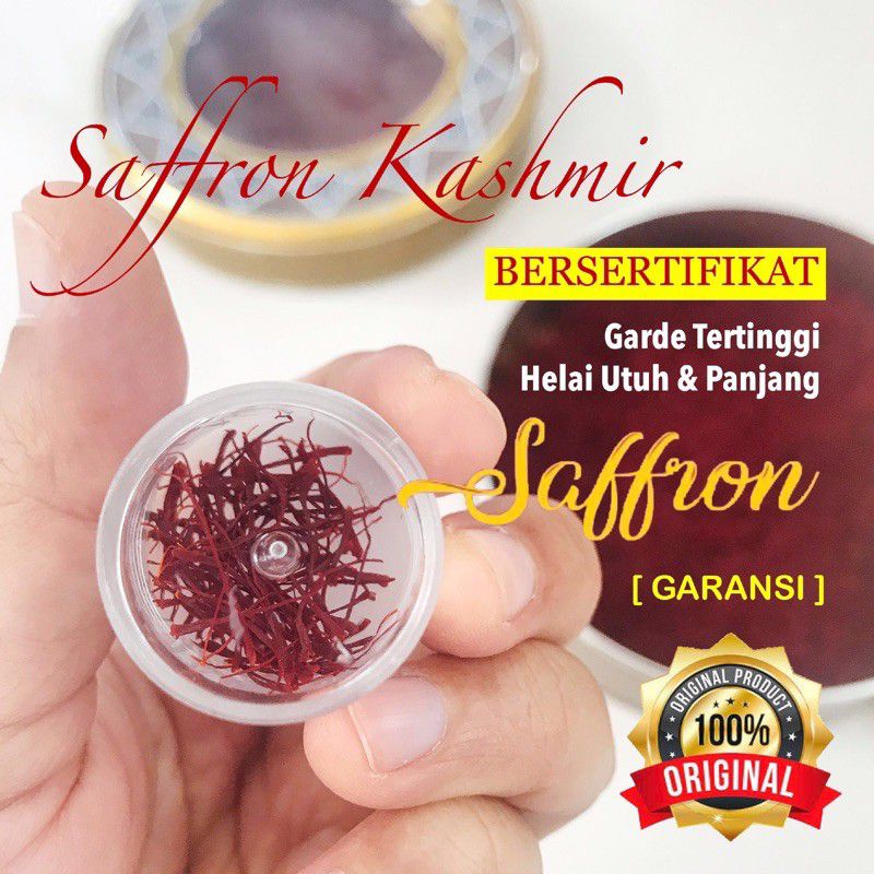 [Per Helai] Saffron Kashmir Grade A Original Bersertifikat Mogra Terbaik Dunia Super Negin Iran