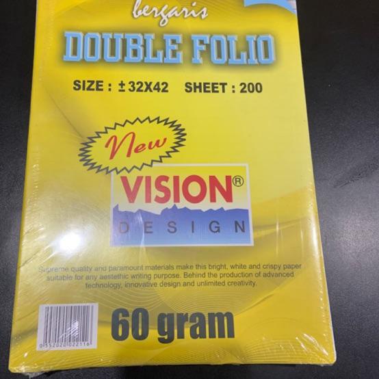 

Best - Kertas Double Folio Bergaris VISION 200 Lembar 1 pak !