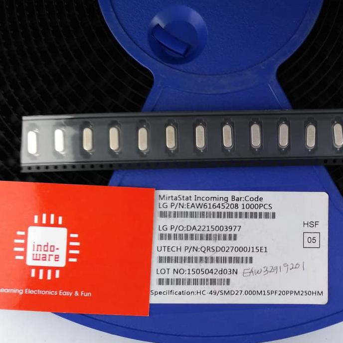 Smd 27Mhz Crystal Oscillator 27.000Mhz Clock Xtal Kristal 27 Mhz 49S Inwer4008 Kualitas Baik