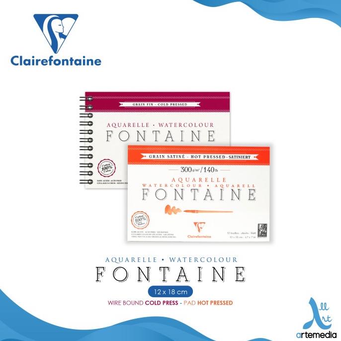

(BISA COD) Kertas Cat Air Clairefontaine Fontaine 12x18cm Watercolor Paper PROMO Kode 81