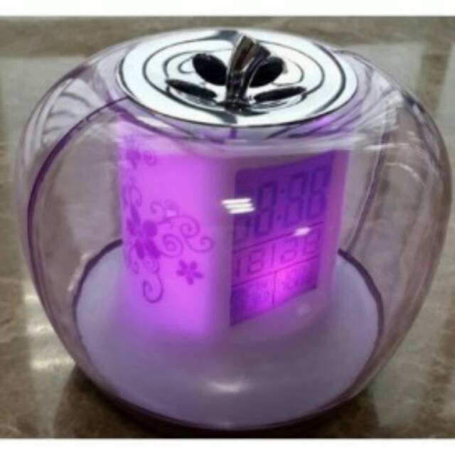 Apple Nature Sound Color Change Clock - Purple