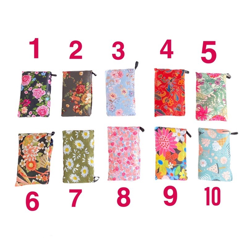 Tas belanja lipat wanita jumbo import tote shopping bag floral edition