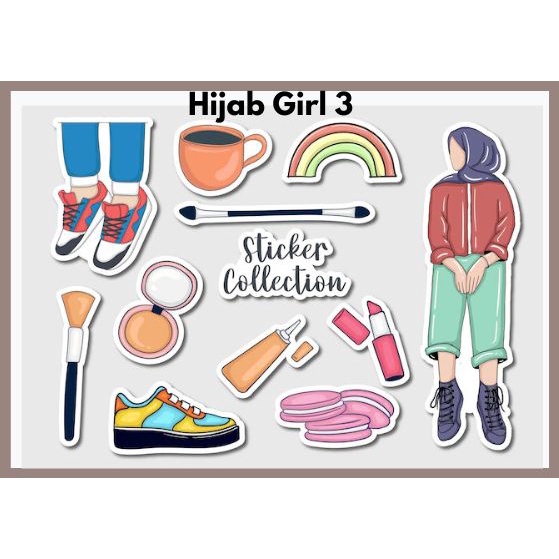 Sticker Hijab Girl Stiker HP / Laptop Muslimah Tumblr Aesthetic Murah Lucu