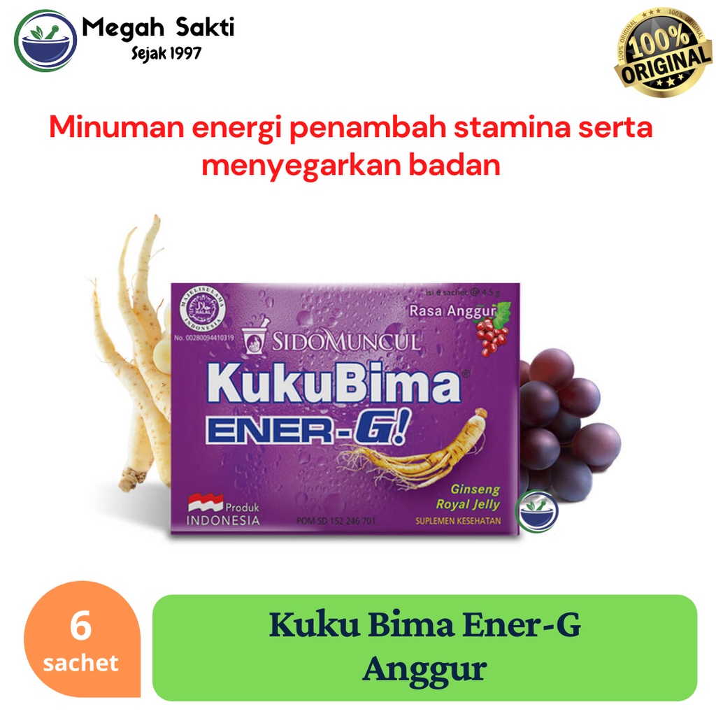 

MGS - Duyung - Kuku Bima Ener-G Vit C1000 Anggur 6's - Minuman Berenergi Vitamin Rasa Anggur / Grape