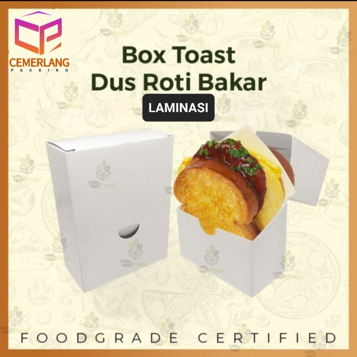 Box Tutup Dus Kotak Roti Bakar Janji Jiwa Toast Putih Ivory Laminasi 50pcs