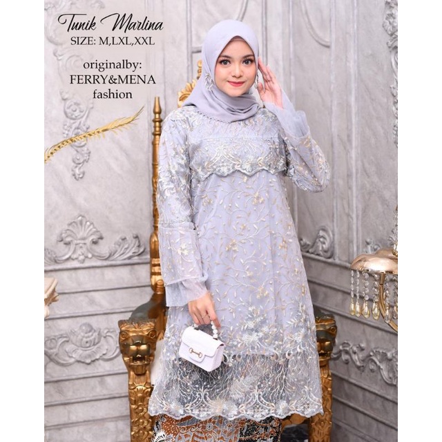 TUNIK MARLINA | BAHAN TILLE BORDIR TUTON PREMIUM | By Ferry Mena