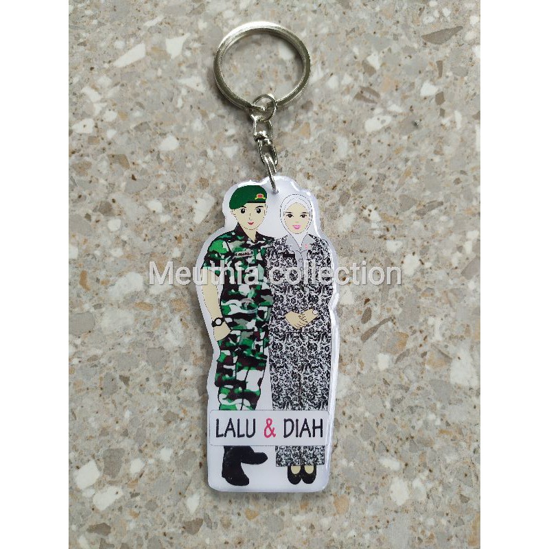 Gantungan Kunci Couple Bidan dan TNI