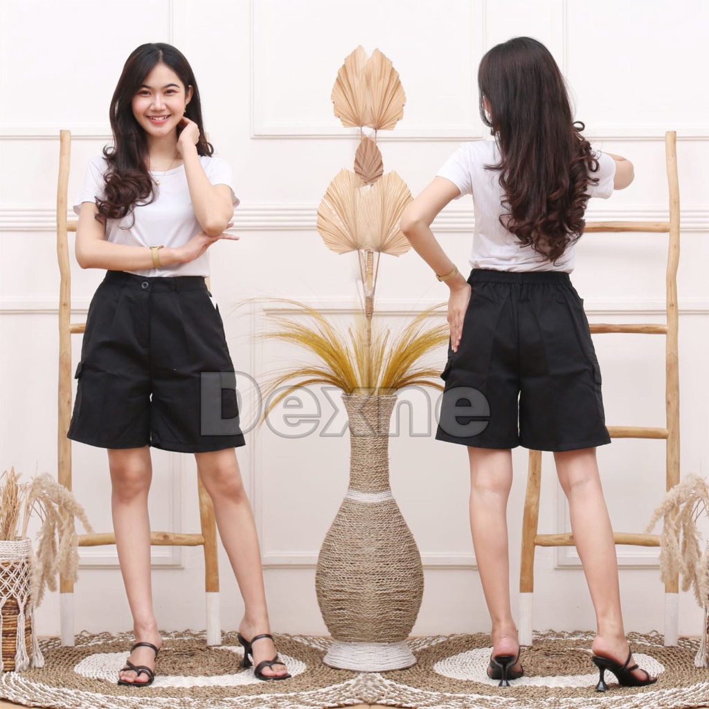 Hot Pants Celana Pendek Wanita Style Korea Saku Cargo Santai Sehari Hari Terlaris