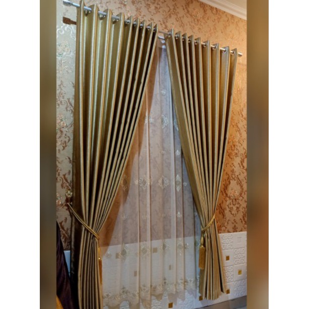 Promo gorden blackout 90% gold muda free hook dan free tali senada bahan/GordenBlackout/GordenMinima