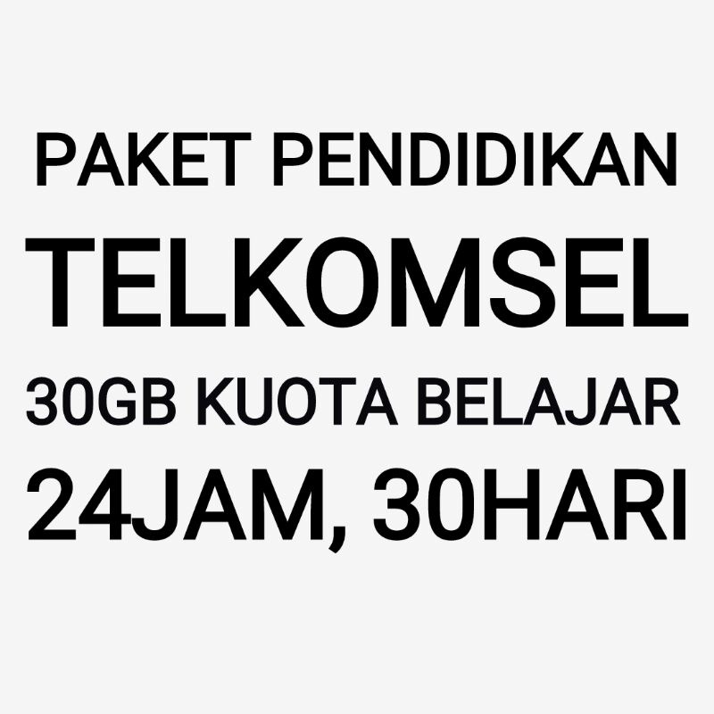 [CHAT DULU SEBELUM ORDER]Paket Pendidikan Internet Data Kuota Belajar 30GB Sekolah Online Telkomsel 