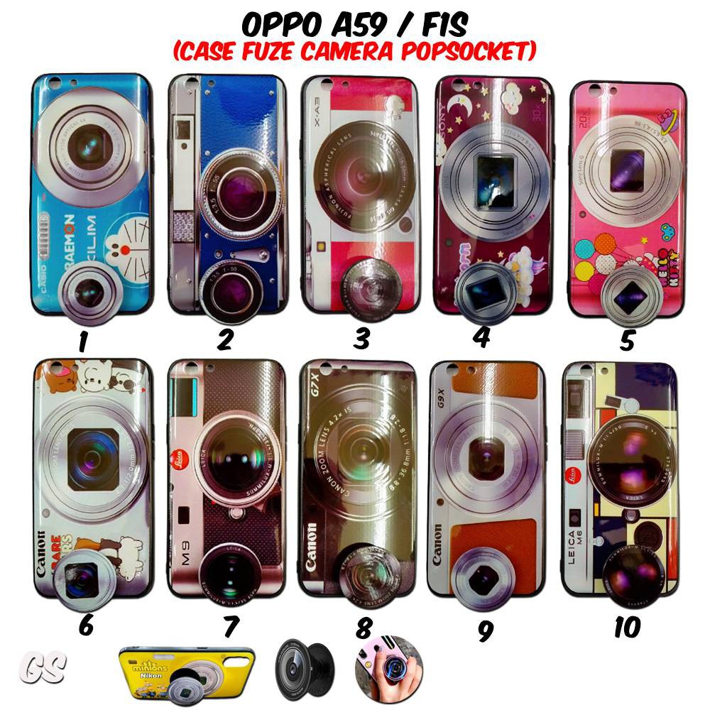 Casing OPPO F1S A59  Case Fuze Casing Camera GRATIS Popsocket Karakter Lucu