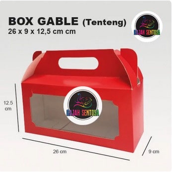

Gable Box Merah | Dos Tenteng | Box Cookies | Dos Kue Ivory 26x9x12,5