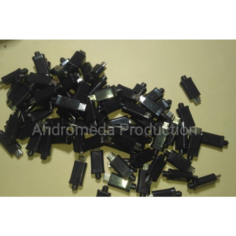 Socket Micro USB Jantan/Male hitam 4 Pin 10 pcs