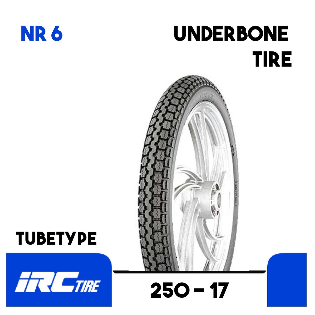 BAN LUAR MOTOR IRC NR6 UKURAN 250 RING 17 TUBETYPE