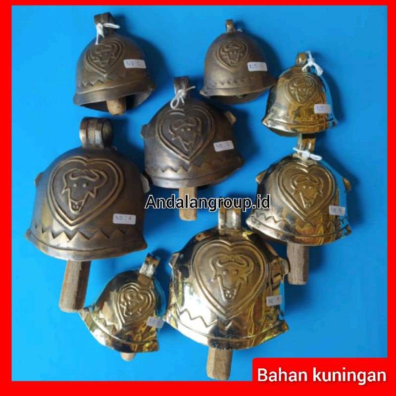 kluntung sapi klontongan kuningan kalung bandul brangus gento sapi no. 1 / no. 2 / no. 3 / no. 4