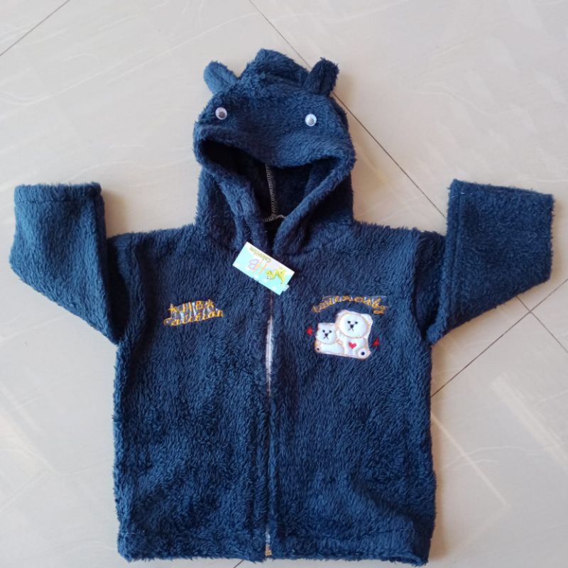 Jaket bayi lembut tebal bulu-Lembut tebal navy
