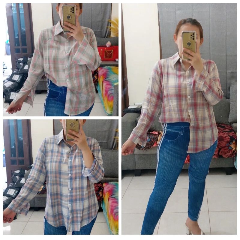 NEW KEMEJA FLANEL IMPORT / KEMEJA WANITA MURAH / KEMEJA KOTAL FLANEL