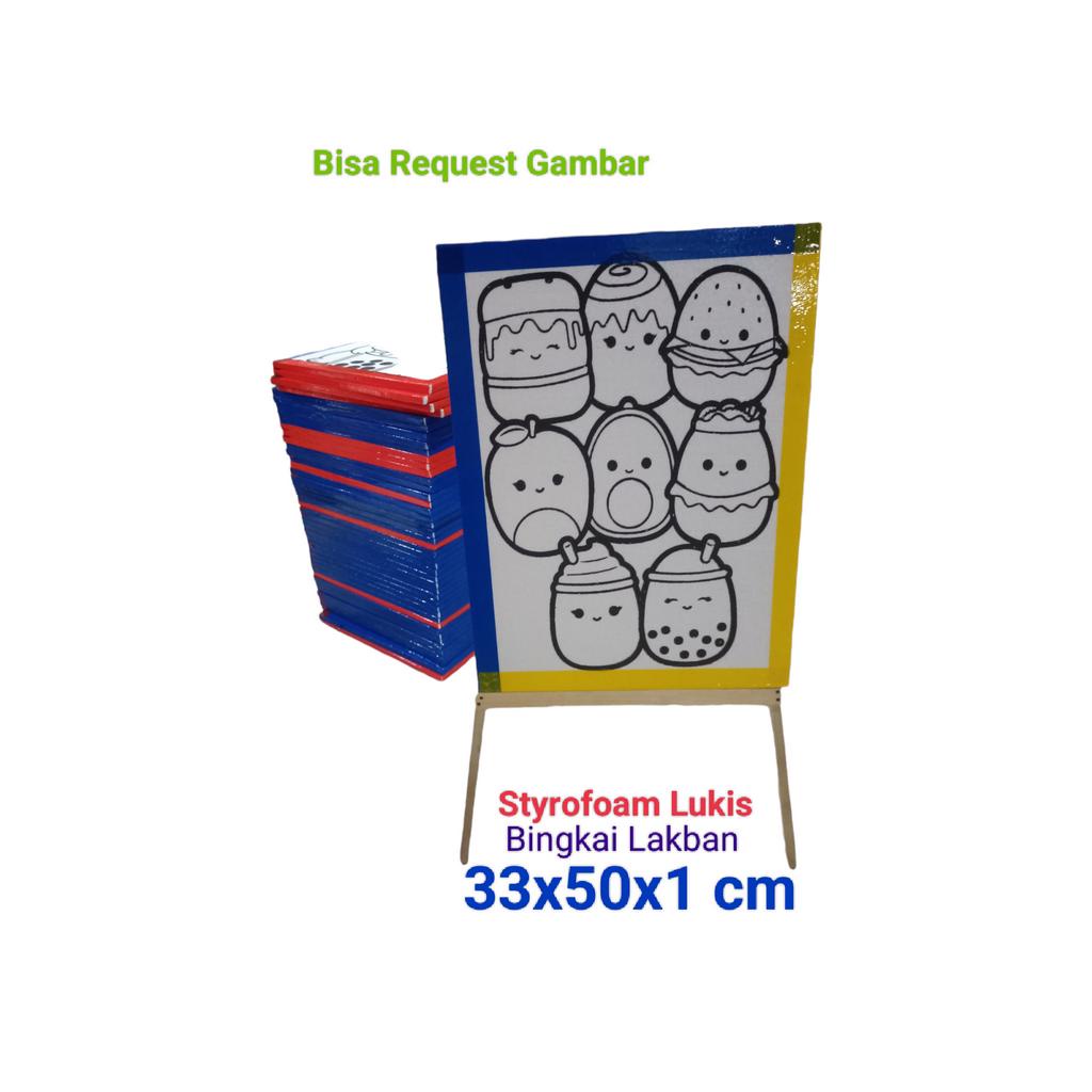 

PAKET 50 LEMBAR STYROFOAM LUKIS EDUKASI MEWARNAI LIST LAKBAN UK 33X50