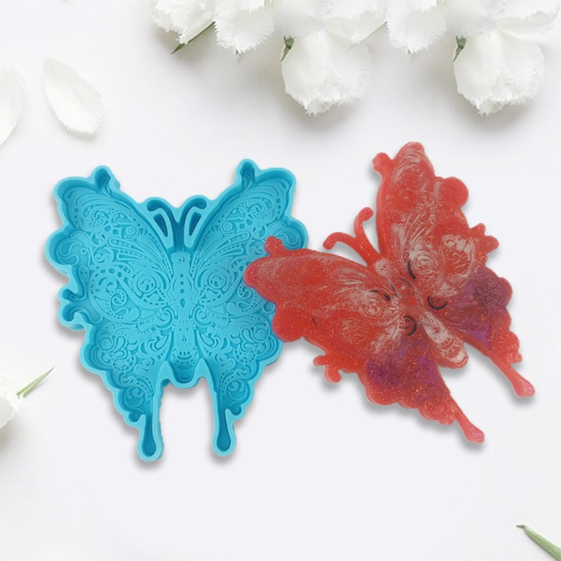 Glitter Creative Butterfly Coaster Epoxy Resin Mold Cup Mat Silicone Mould DIY Handmade Crafts Home Decoration Casting Tools