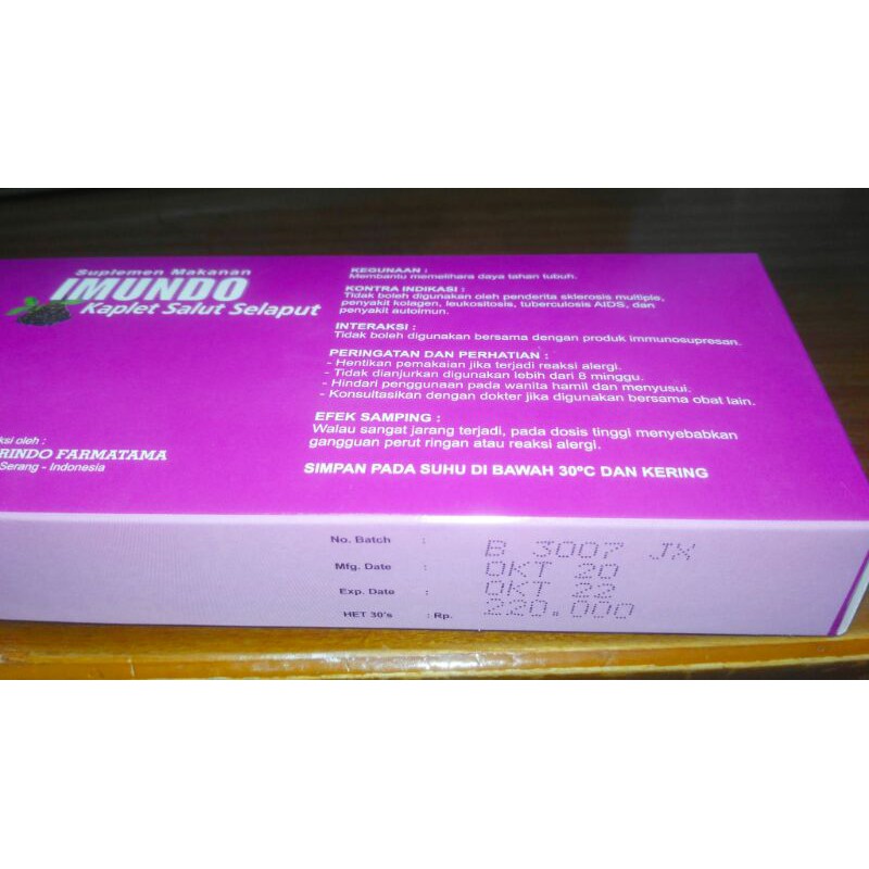 Imundo vitamin daya tahan pengganti imboost (Yarindo Farmatama) 3 strip per box