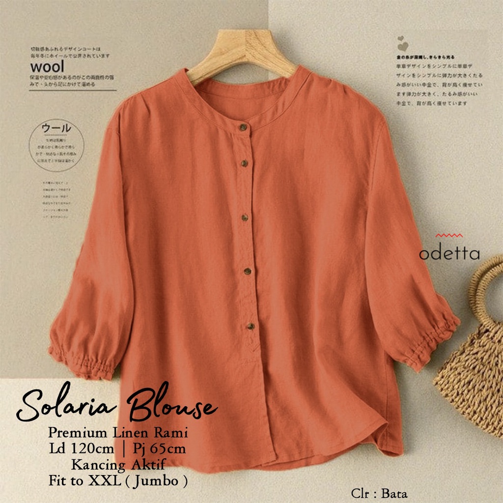 ATASAN LINEN JUMBO BLOUSE WANITA BIGSIZE LD 120 KEMEJA OVERSIZE TERBARU