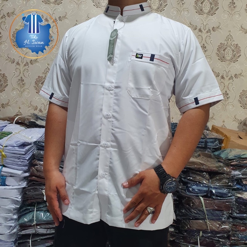 baju koko pria baju muslim laki laki dewasa merk alwafa terbaru termurah baju muslim lakilaki putih