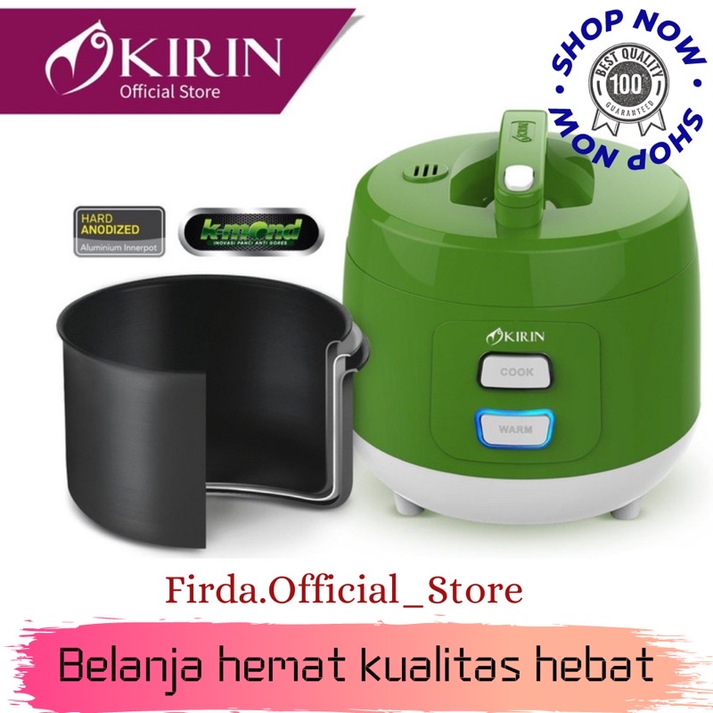 KIRIN RICE COOKER 1 LITER  KRC089 / KRC 089 HIJAU 100% ORI