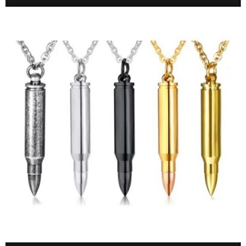 KALUNG PRIA BANDUL PELURU TITANIUM STAINLESS TERBARU