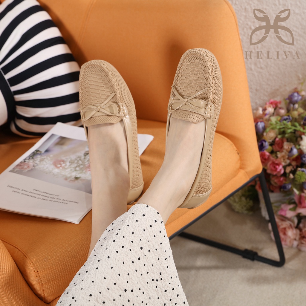 HELIVA VALENCIA Sepatu Flat Loafer Ribbon Flyknit Series Bahan Rajut Knitted H333 Original Brand