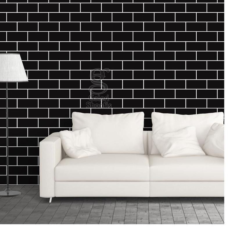 ⅍ Gudang Wallpaper Sticker Dinding kamar Anti Air Murah Dan Terbaik Motif Bata Hitam ➺