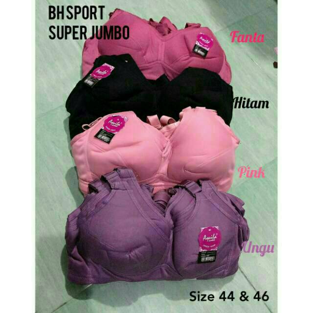 Bra BH Wanita Super Jumbo tanpa busa Sport Bra tebal murah adem size 44 &amp; 46