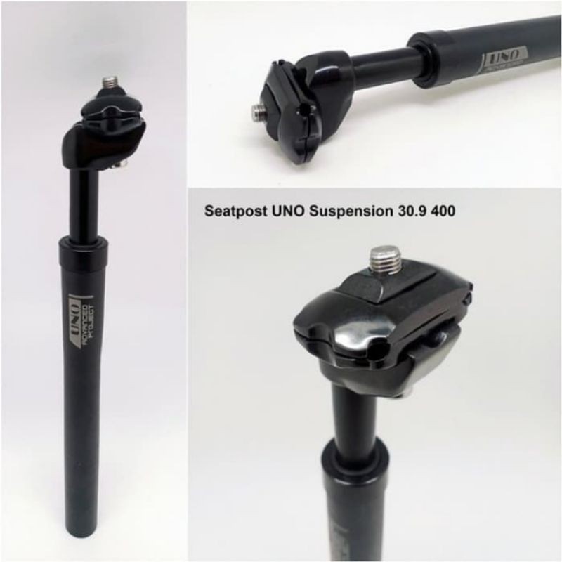 SEATPOST SEPEDA UNO SUSPENSION DIAMETER 30.9 MM ALL BLACK TIANG SADEL ORIGINAL