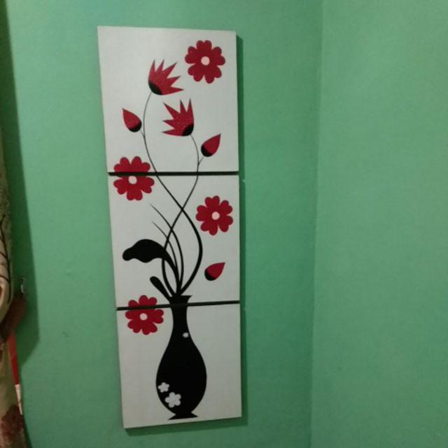 Lukisan Minimalis Bunga Vertikal P3-50