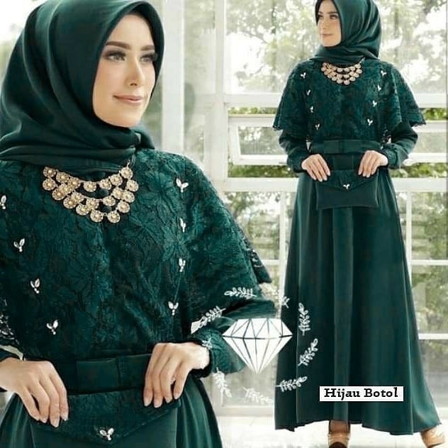 NADINE DRESS / dress muslim BCB-GREEN BOTTLE