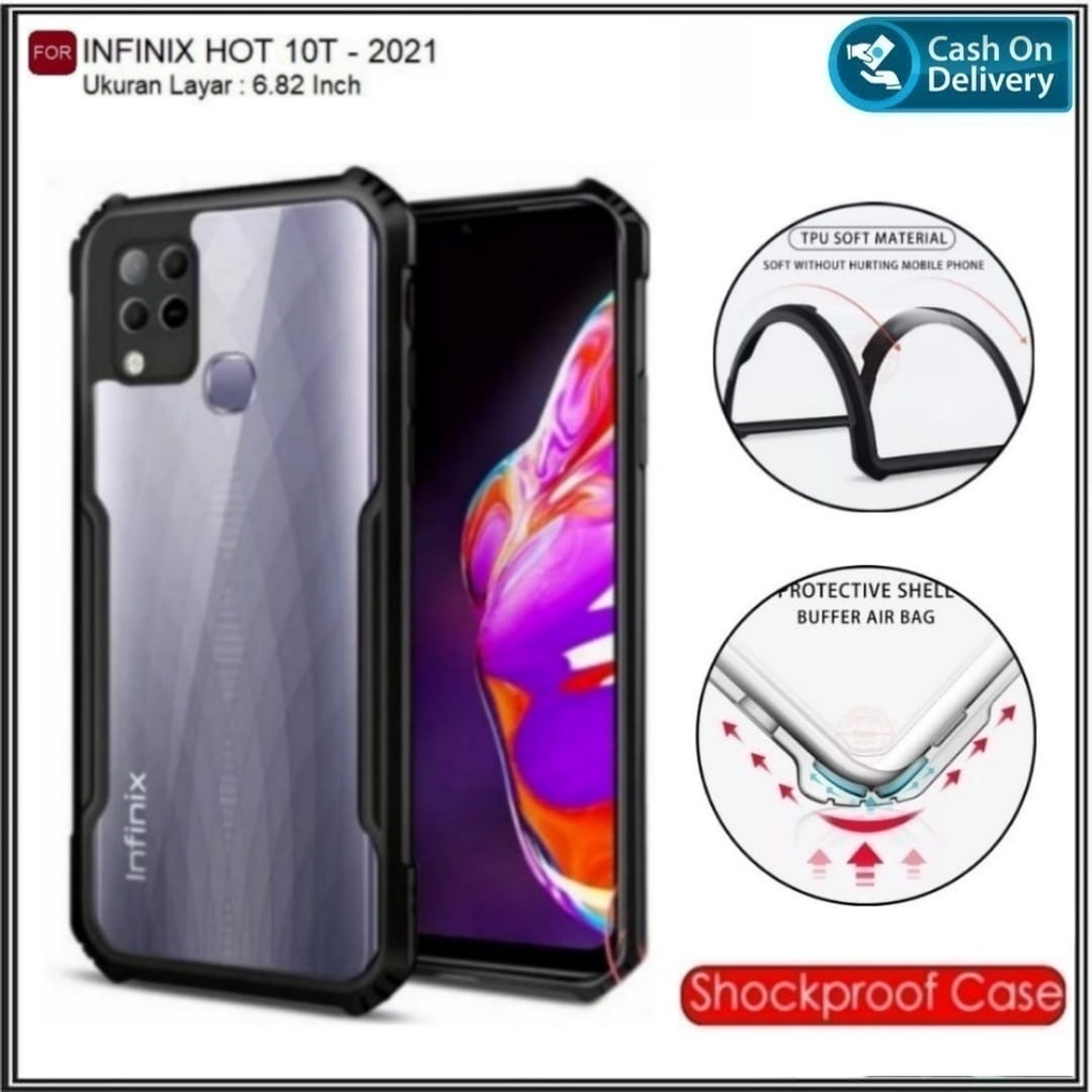 Case Infinix Hot 10T, Smart 6 NFC Soft Hard Transparant Case Cover