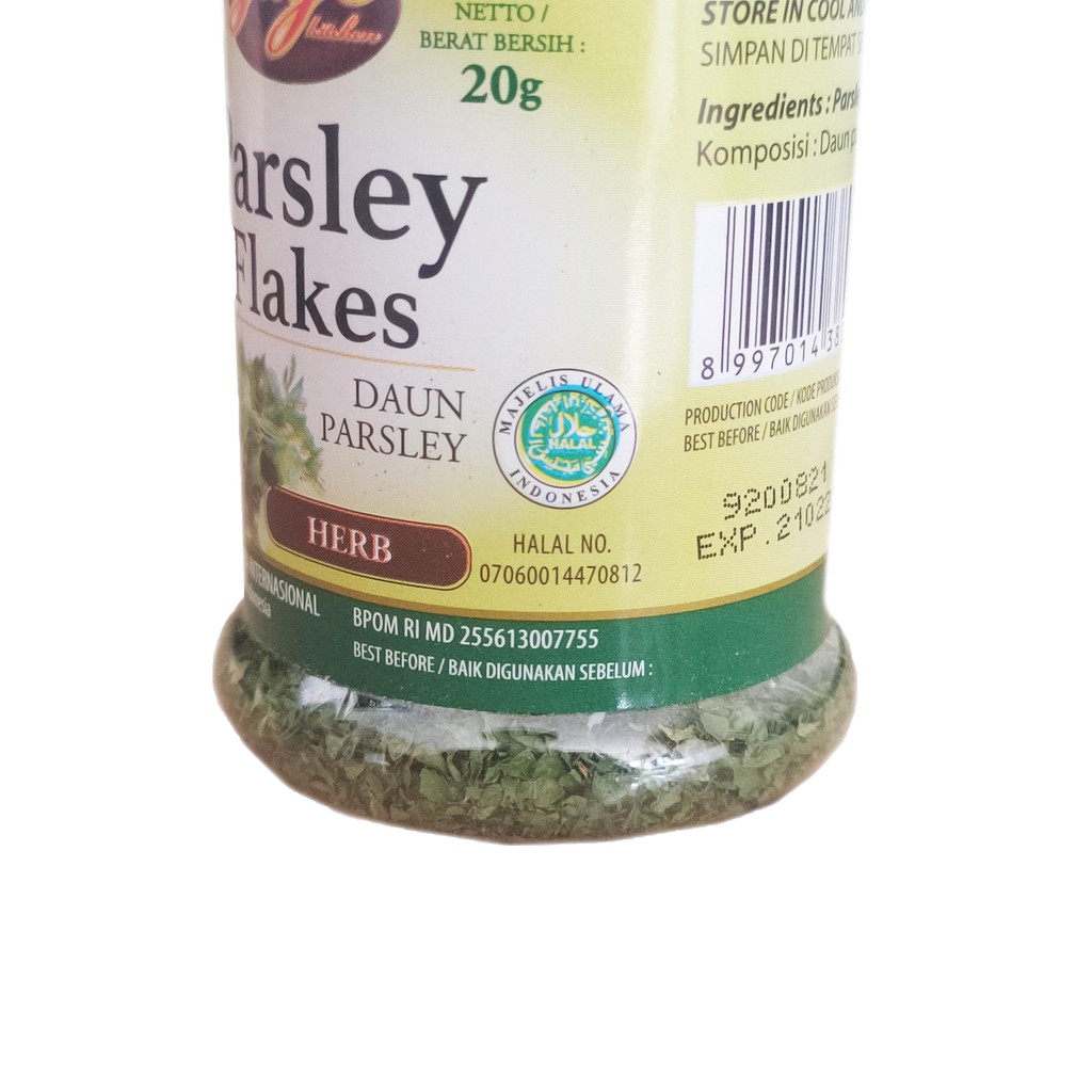 JAYS PARSLEY FLAKES 20 GR - JAYS DAUN PARSLEY ITALIAN SEASONING HALAL