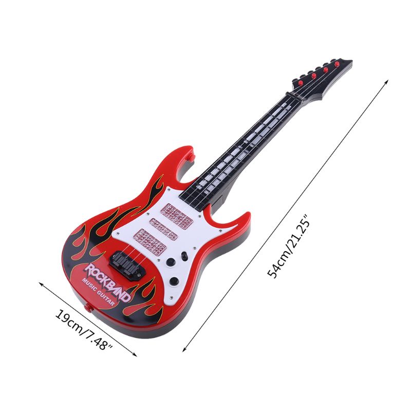 Mary Kids Simulasi Gitar Elektrik Manusia Hidup Untuk Bermain Mainan Multifungsi Halus Dengan 4 String Set Portable Mainan Musik