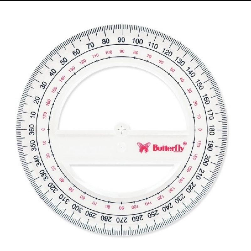 

Busur Derajat Butterfly 360/12cm - Penggaris Busur